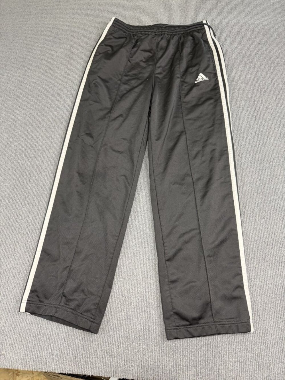 Adidas Mens Black White Side Stripe Athletic Track Pants M